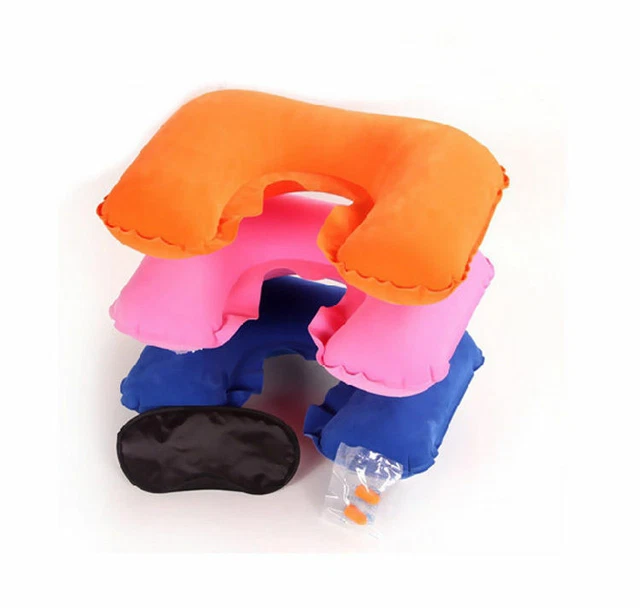 Car Flight Travel Soft Portable Inflatable Neck Rest Cushion U Pillow Support