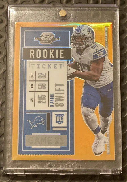 2020 Panini Contenders Optic D'andre Swift Orange Prizm Rookie Ticket 32/50 RC