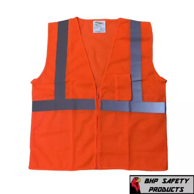 2XL ANSI CLASS 2/ Reflective Tape/ High Visibility Orange Safety Vest