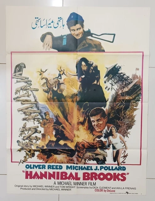 Hannibal Brooks * Org 1969 Pakistani 1-Sht Poster * Oliver Reed * Action