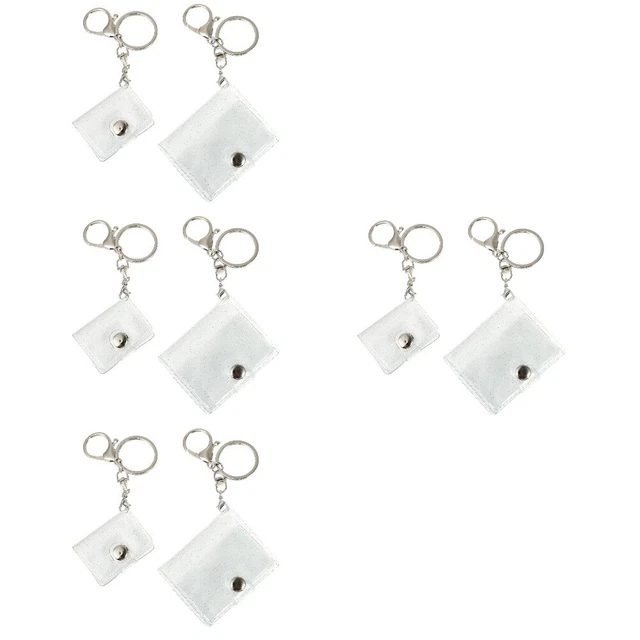8 PCs pequeño álbum de fotos mini almacenamiento de fotos con llavero