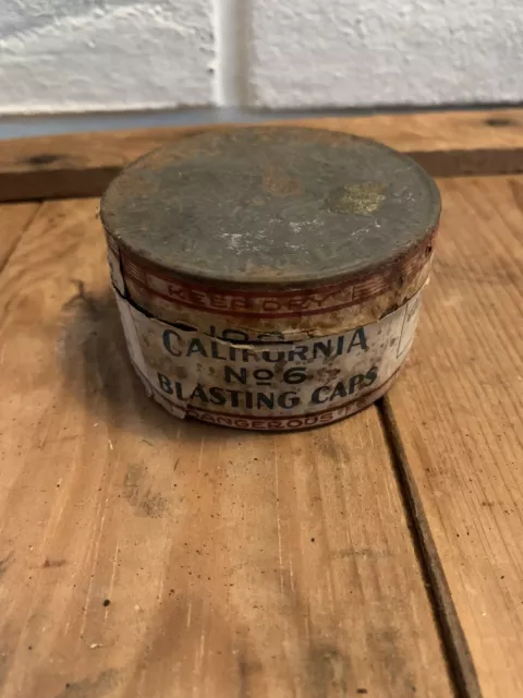 California Blasting Caps tin paper label San Francisco Oakland Hercules Powder