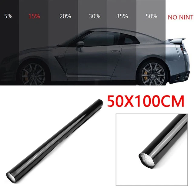 Pellicola Tinta Vetro Nero Universale Pro per Auto e Casa 50x100cm con 15% VLT