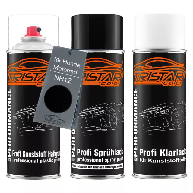 Motorradlack Spraydosen Set für Kunststoff für Honda Motorrad NH1Z Black 1