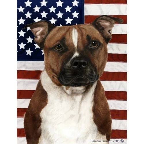 Patriotic (D2) Garden Flag - Pit Bull Terrier 322541