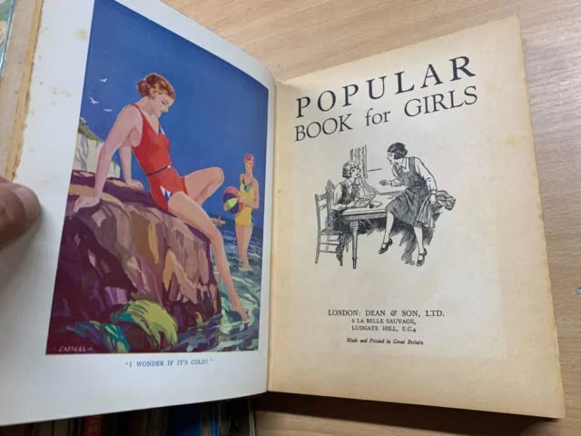 c1920s "POPULAR BOOK FOR GIRLS" ILLUSTRATED FICTION LARGE HARDBACK BOOK (P5) 3