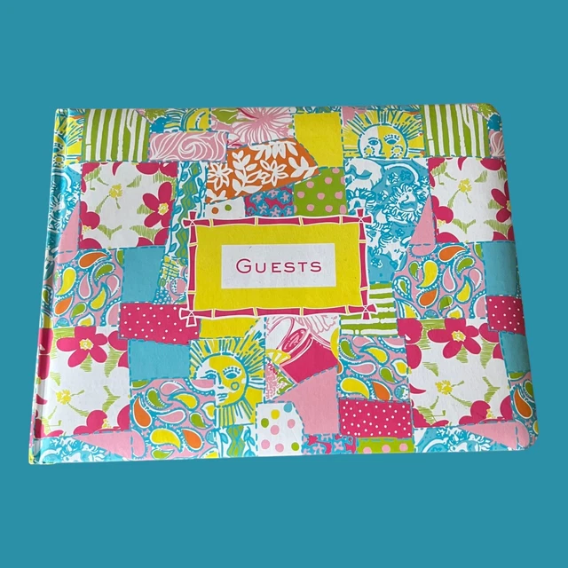 Nuevo con etiquetas Lilly Pulitzer Boda/Fiesta Libro de Invitados Cubierta de Loco Acolchada