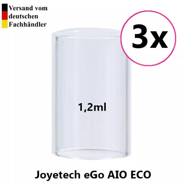 Joyetech eGo AIO Eco 1,2ml Glas e Zigarette Ersatzglas - 3 Stück