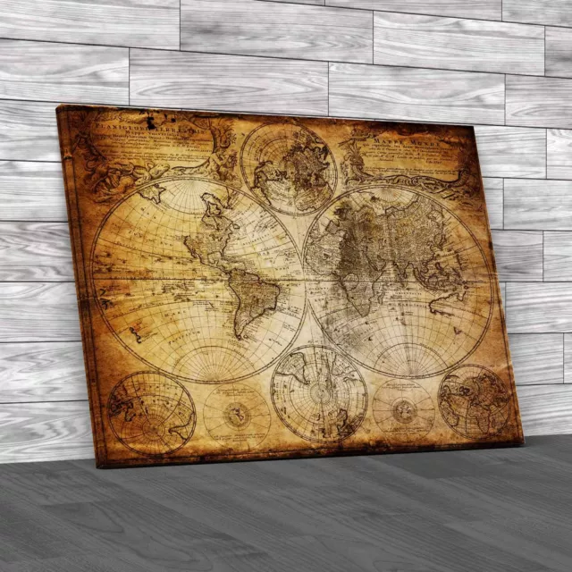 The Old Vintage Map Canvas Print Large Picture Wall Art