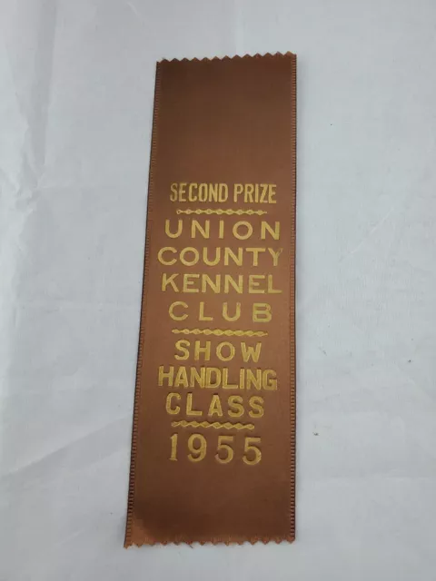 Vintage 1955 AKC American Kennel Club Ribbon  Union Country kennel club RARE