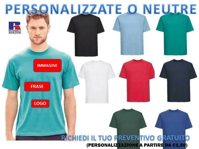 MAGLIETTA UOMO MANICA CORTA DA LAVORO 180 gr RUSSELL T-SHIRT IN COTONE MORBIDO