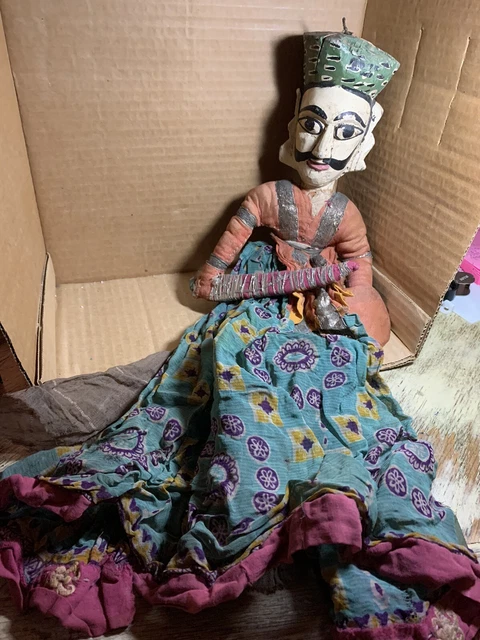 Vintage Burmese Indonesian Thai Puppets Marionettes Dolls Males Wooden Heads