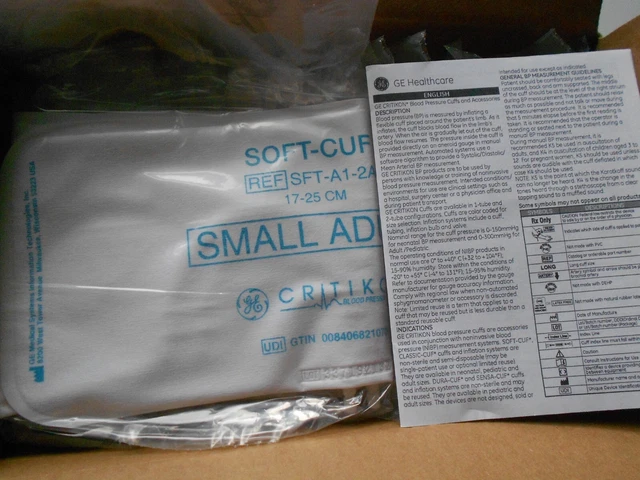 GE Criticon Small Adult Blood Pressure Cuffs. Box of 20 Size 17-25cm. Free UK p&