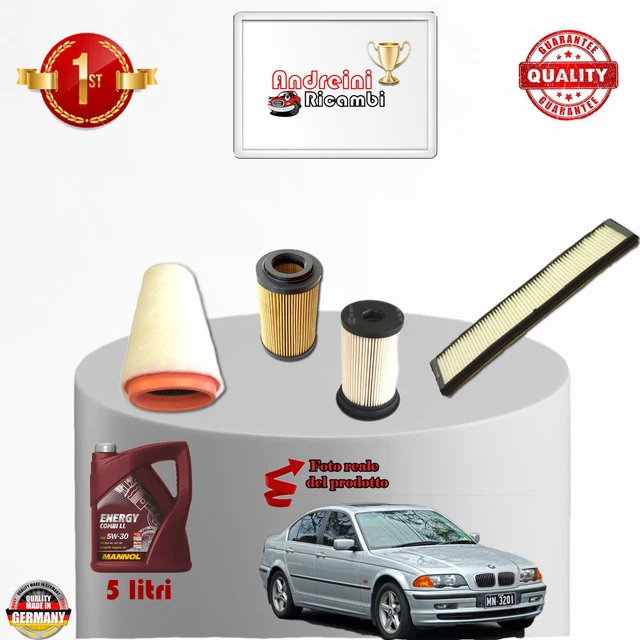 Kit De Mantenimiento De 4 Filtros Para BMW 318D / 320D E46 (85 Y 100 KW) – Incluye Aire, Aceite, Combustible Y Habitáculo