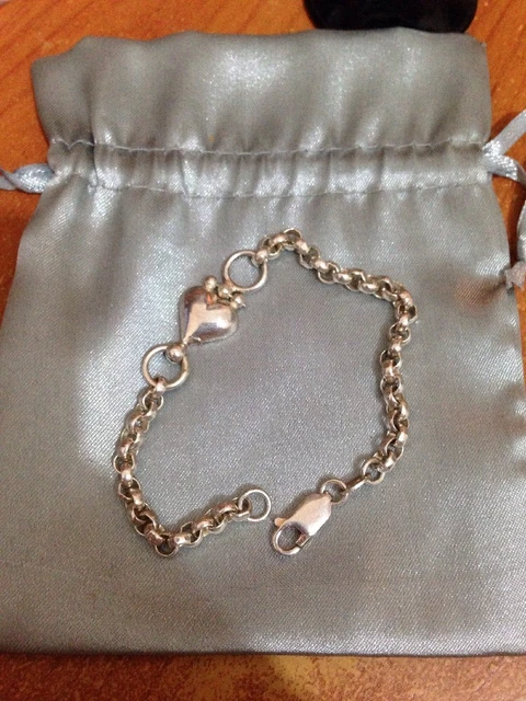 Bracelet En Argent 925 Avec Dauphin, Soleil Et Pierres Bleues - Occasion