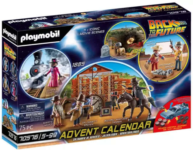 Playmobil 70576 Back to the Future Part 3 Adventskalender 5+ 75 Teile NEU & OVP