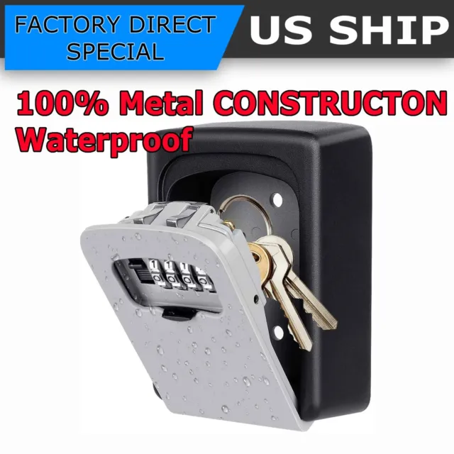 4 Digit Key Safe Lock Box Combination Wall Mount Security Storage Case Organizer