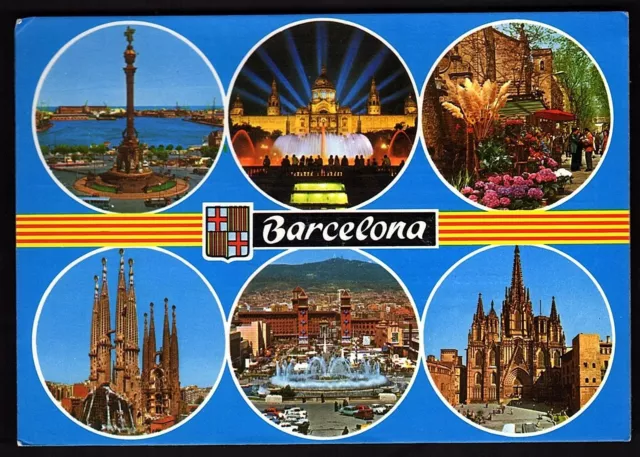 QSL QSO RADIO CARD "Photos of Barcelona/Spain/1986", (Q1910)