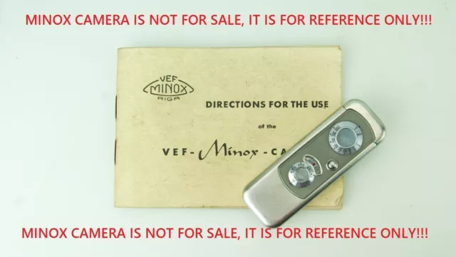 Dirección De Cámara Vef Riga Minox Para Usar En Inglés, Rara