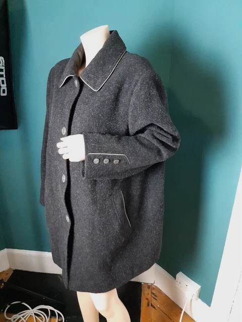 PETER HAHN LADIES Coat Virgin Wool And Alpaca Size 24 With Pockets