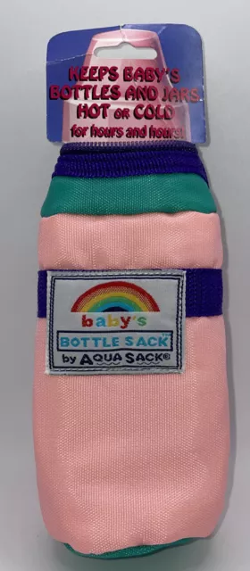 Vintage 1994 Aqua Sack Baby Bottle Holder Hot Cold Insulated