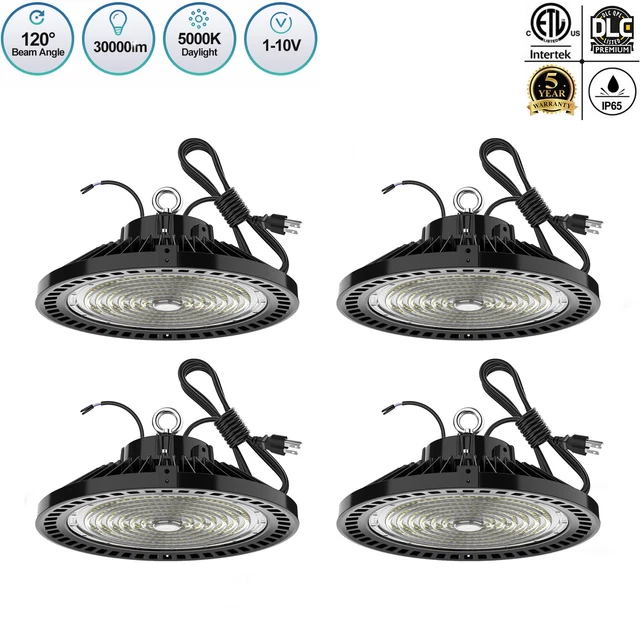 4PACK 200W UFO LED High Bay Light Work Shop Warehouse Industrial Lighting 5000K