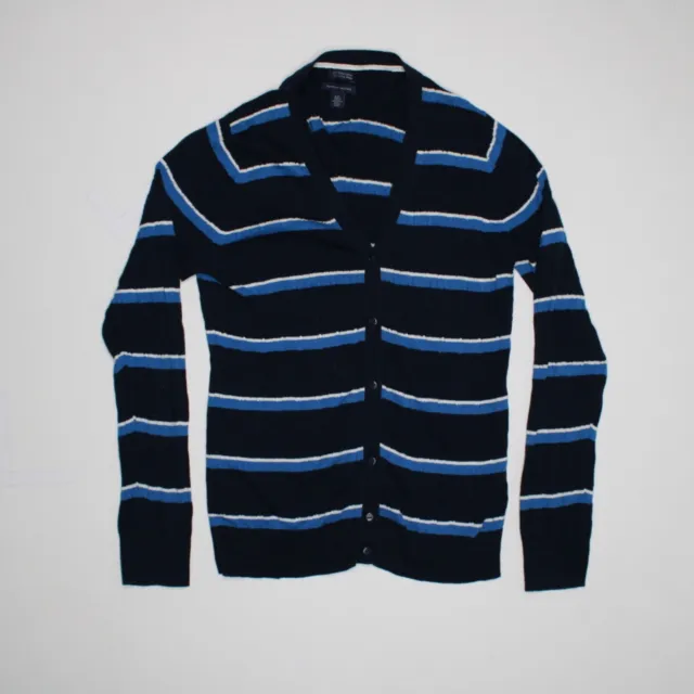 Tommy Hilfiger Men’s Cardigan Size L Large Long Sleeve Button Up Blue Stripe