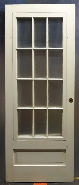 31"x80" Antique Vintage Wood Wooden Storm Screen Exterior Door Window Wavy Glass