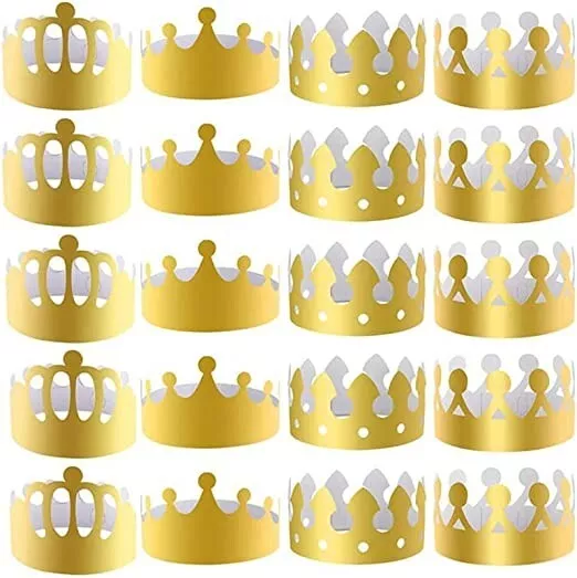 20Pcs King Crown Hats in 4 Different Styles Add Excitement to Your Celebration