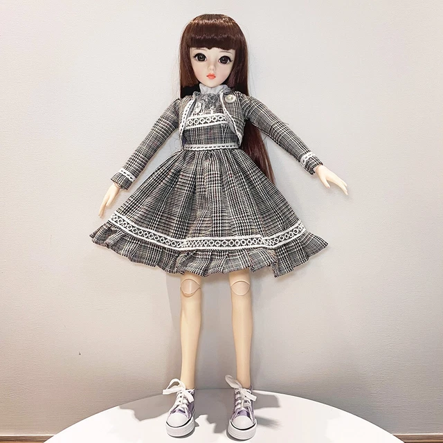 1/3 BJD Doll 18 Ball Joints Female Body Long Straight Wigs 24 inch Girl Doll Toy