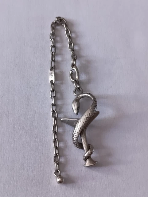 PORTE CLÉ ARGENT Massif Serpent Apothicaire Pharmacien 12,5 g EUR 1,00 - PicClick FR