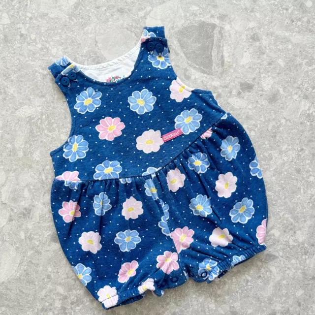 Vintage OshKosh Navy Floral Bubble Outfit SIZE 3-6M