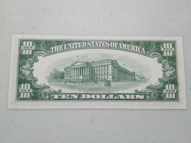 "888" Better Grade 1934 C $10 Ten Dollar Silver Certificate Note Blue Seal, A80 4