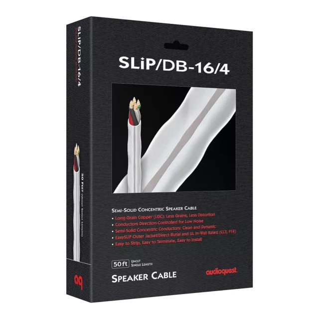 (NEW) AudioQuest - 50ft Slip-DB 16/4 White Unterminated Speaker Cable