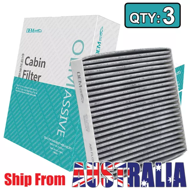 3pcs Pollen Cabin Air Filter For Toyota RAV4 Camry Yaris Lexus GS300 87139-YZZ10