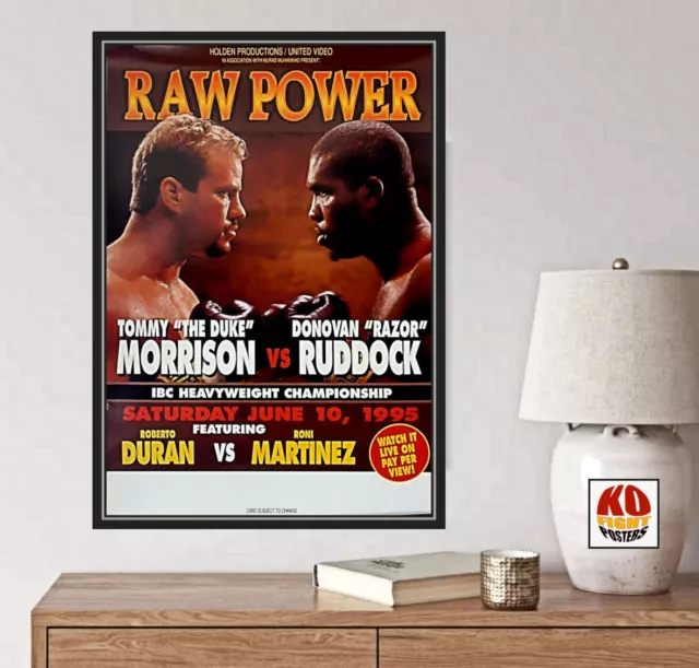 TOMMY MORRISON vs. DONOVAN RUDDOCK : Original CCTV Boxing Fight Poster 10D