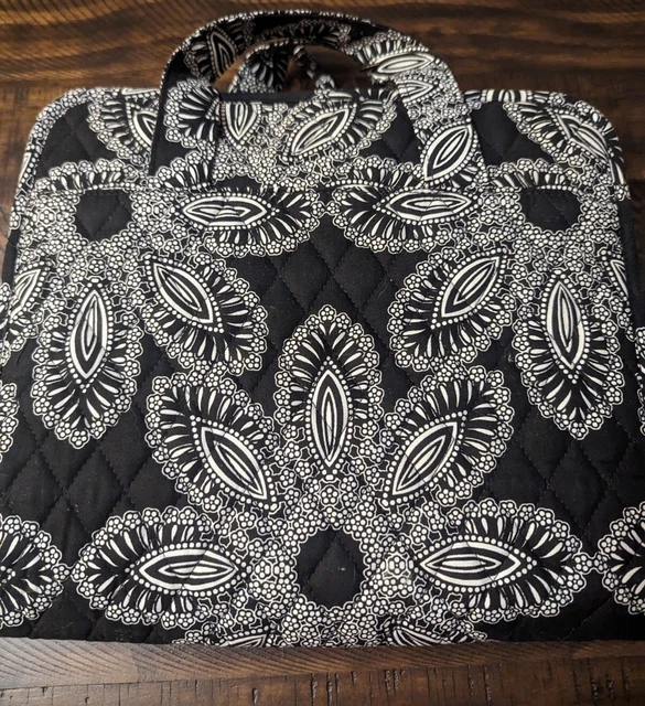 Vera Bradley Hanging Travel Organizer Makeup Bag Blanco Bouquet Black White EUC