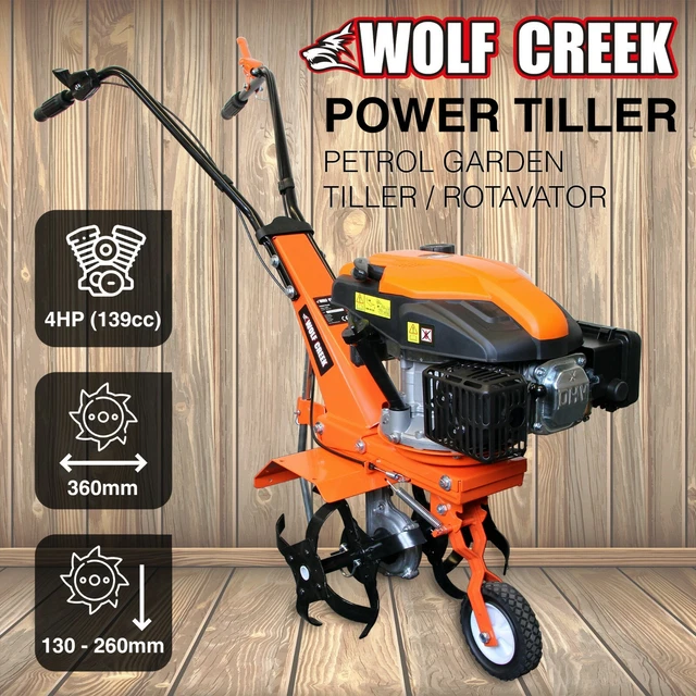 GARDEN TILLER 4HP Rotavator 139cc Petrol Cultivator 4 Stroke Engine Lawn Soil 299.95 PicClick UK