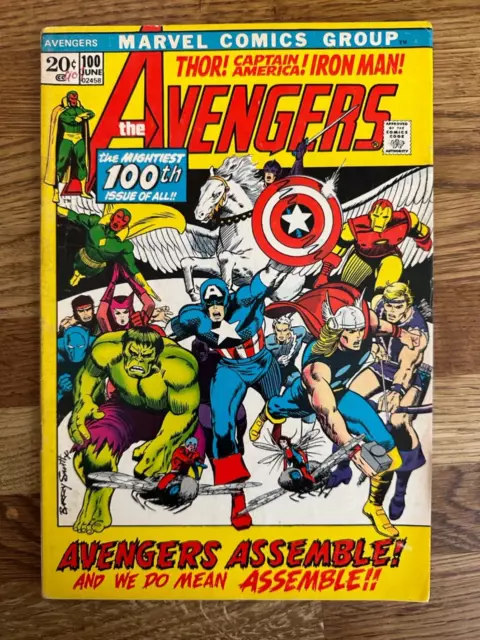 Avengers 100. Every Avenger to date appears. Barry Smith art. Marvel 1972.