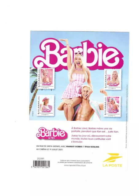 PLANCHE DE 4 TIMBRES FRANCAIS "BARBIE" (le film) (FRENCH STAMPS BARBIE) NEUF 2