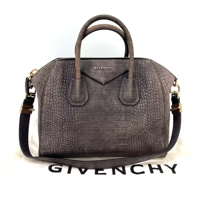 Authentic GIVENCHY Antigona Bag Leather Large Gray