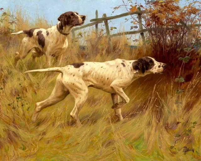 Two Hunting Dogs oil painting Wall art Giclee Printed on canvas P2078