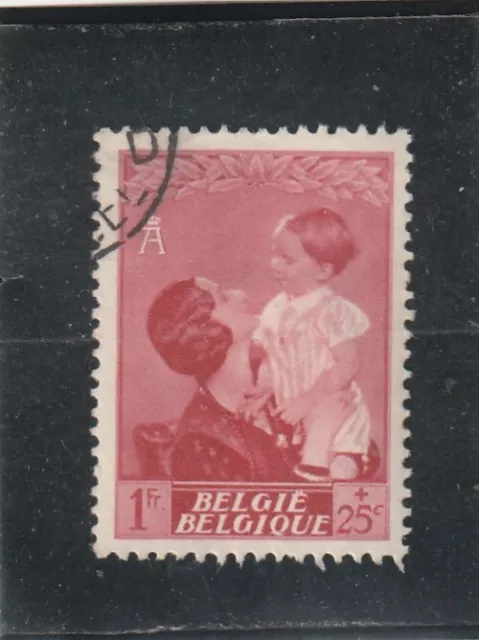 L6184 BELGIQUE timbre Y&T N° 452 de 1937 " Reine Astrid et Prince Bau " Oblitéré