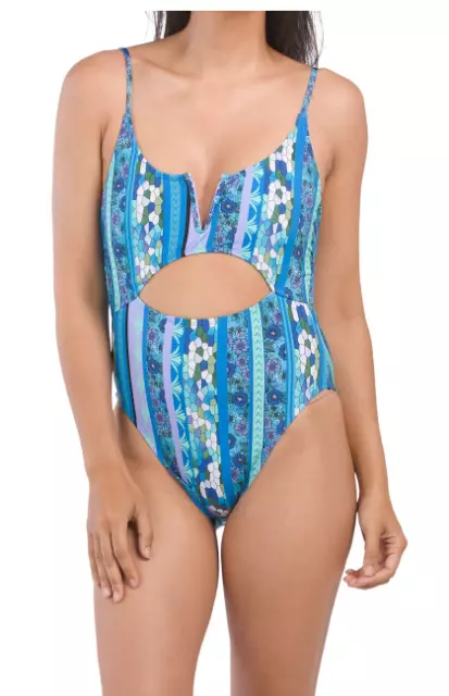 LUCKY BRAND Women's V Neck Wire One Piece Swimsuit NWT Size Large MSRP$138