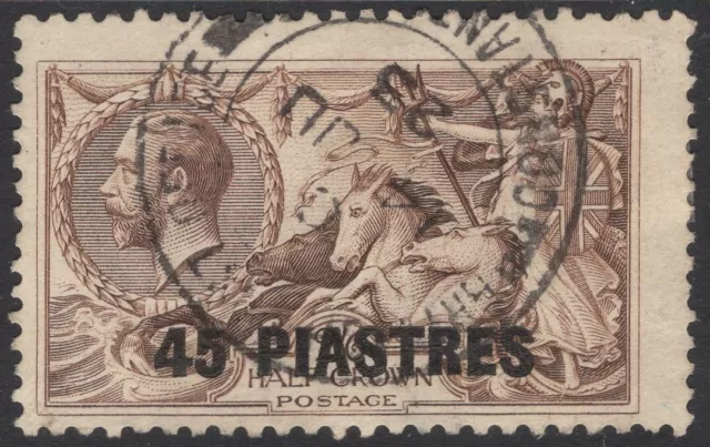 BRITISH LEVANT-1921 45pi on 2/6 Chocolate-Brown Sg 48 FINE USED