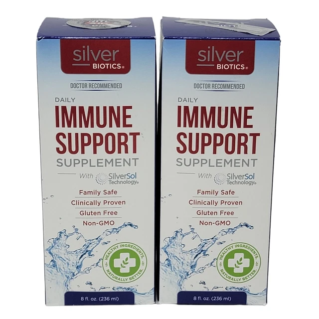 2X American Biotech Labs Silver Biotics Daily Immune Support 10 Ppm 8 oz