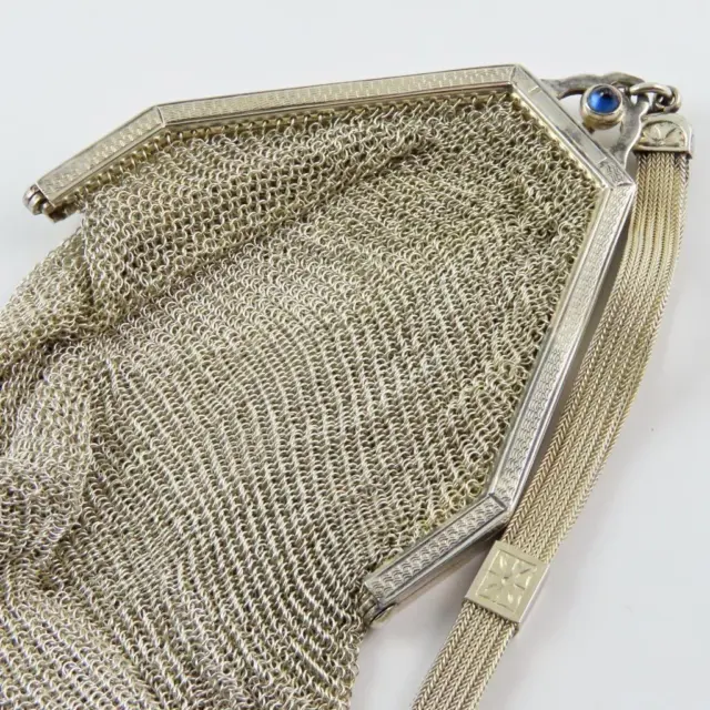 Antique Binder Brothers Nyc Sterling Silver Ladies Mesh Evening Hand Bag Purse