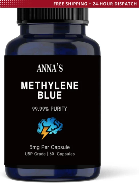 ANNA’S METHYLENE BLUE Capsules 5mg - USP Grade, 99.99% Purity, 60 ...