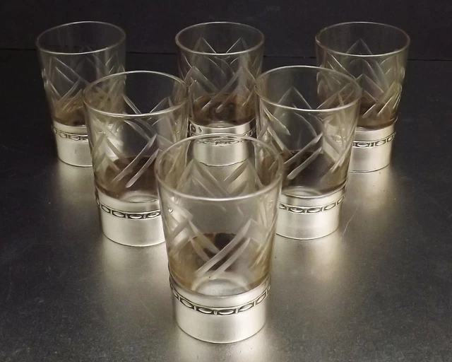 8 Verres à Liqueur Argent 950 Minerve Gravé DA, Paul Et Renée Orfèvre