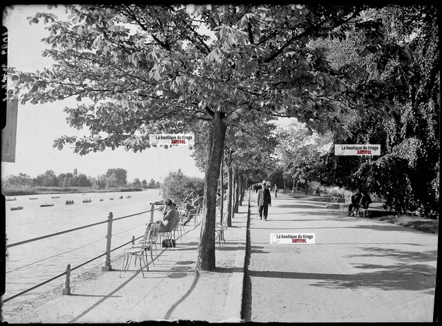 Plaque verre photo noir et blanc négatif 6x13 cm vue stéréoscopique
